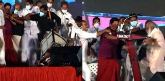 വേദിയിൽ അക്രമം അഴിച്ചു വിട്ട് യുവാവ്