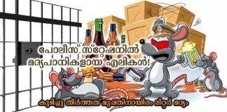 പോലീസ് സ്റ്റേഷനിൽ മദ്യപാനികളായ എലികൾ