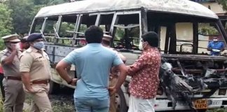 ടെമ്പോ വാനിന് തീപിടിച്ച് ഡ്രൈവ‍ർ മരിച്ചു