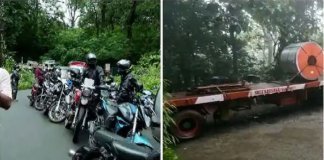 ചുരം റോഡിൽ ട്രെയ്‌ലർ ലോറി കുടുങ്ങി ; നൂറുകണക്കിന് വാഹനങ്ങള്‍ നിലച്ചു