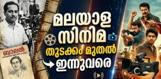 മലയാള സിനിമയുടെ വിവിധ കാലഘട്ടങ്ങളെ സൂചിപ്പിക്കുന്ന കൊളാഷ് ചിത്രം.